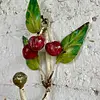 Cerezas Metálicas Con Gancho De Colgar - Italia 1980