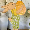 Pareja Conejos En Madera Calada Y Pintados A Mano