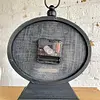 Reloj De Pila Ovalado Con Caja De Madera