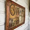 Estampas Religiosas Sobre Madera Rústica - Colombia 1900