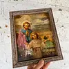 Cuadro San José Y Jesús En Lámina Metálica