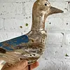 Gaviota Sobre Pedestal Y Acabado Azul Envejecido