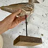 Gaviota Sobre Pedestal Y Acabado Azul Envejecido