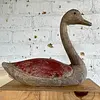 Pato De Madera Rústico Grande Con Acabado Desgastado