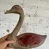 Pato De Madera Rústico Grande Con Acabado Desgastado