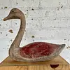 Pato De Madera Rústico Grande Con Acabado Desgastado