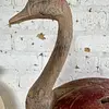 Pato De Madera Rústico Grande Con Acabado Desgastado