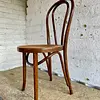 Silla Estilo Thonet Con Asiento Tejido - Rumania 1960
