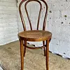 Silla Estilo Thonet Con Asiento Tejido - Rumania 1960