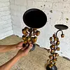 Par De Candelabros Metálicos Dorados Lirios De Los Valles