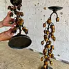 Par De Candelabros Metálicos Dorados Lirios De Los Valles