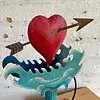 Móvil Corazón Balancín Sobre Olas - Indonesia 1990