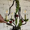 Lámpara De Araña Metálica Con Hojas Y Flores
