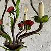 Lámpara De Araña Metálica Con Hojas Y Flores