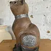 Gato Tallado En Madera - India 1990