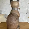 Gato Tallado En Madera - India 1990
