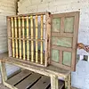Ventana De Dos Puertas Balaustres De Madera - Colombia 1940