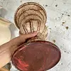 Copón Metálico Decorado Con Pintura Desgastada