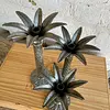 Candelabros Palmeras X 3 En Metal Fundido - Italia 1960