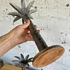 Candelabros Palmeras X 3 En Metal Fundido - Italia 1960