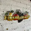 Placa Con Frutas Hojas Y Cinta "Vive, Ama, Rie"