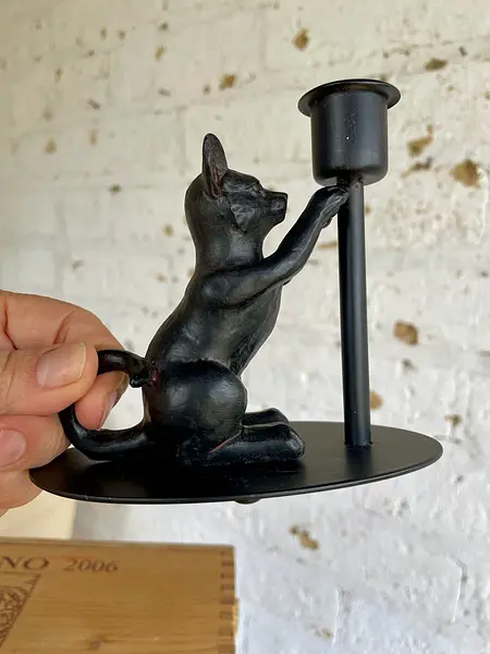 Candelero Con Figura De Gato