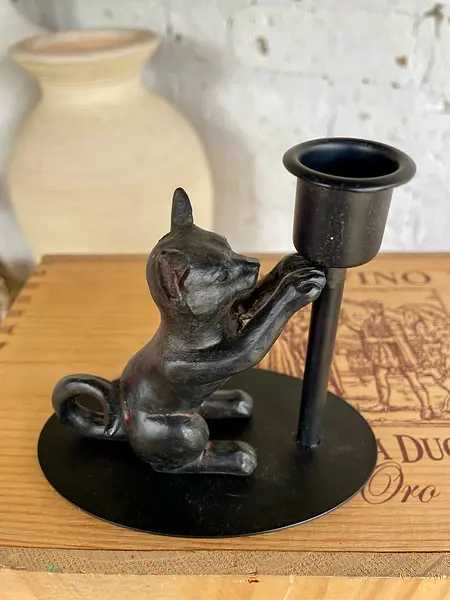 Candelero Con Figura De Gato