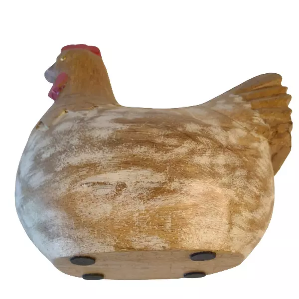 Figura De Gallina De Madera