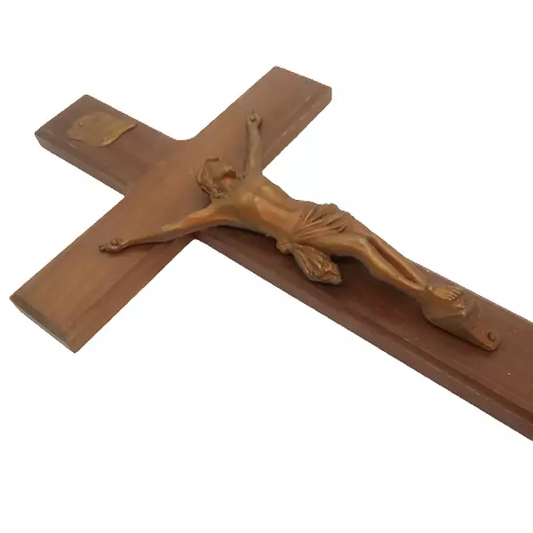 Crucifijo De Madera Y Metal