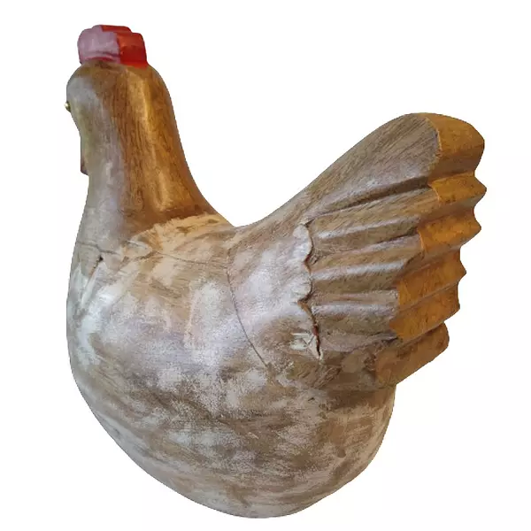 Figura De Gallina De Madera