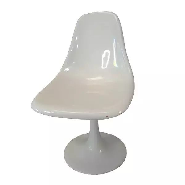 Silla Tulip Blanca De Fibra De Vidrio