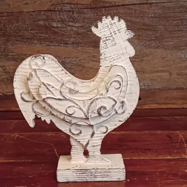 Figura De Gallo Blanco