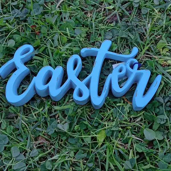 Letrero Easter Azul Pastel