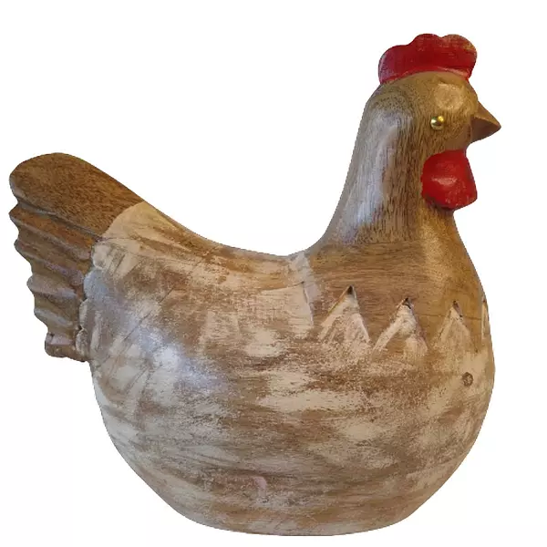 Figura De Gallina De Madera